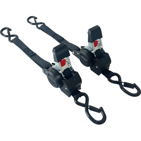 Sangle a Cliquet Automatique 3m 25mm Crochets Enrouleur de Sangle Automatique Equipement Idéal Fixation Remorque Moto Quad Auto Lot de 4 + Sac
