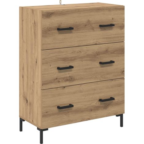 Maison Exclusive - Credenza con cassetto Rovere artigianale 69,5 x 34 x 90 cm (1/5)
