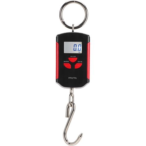 Balance électronique suspendue Portable, affichage numérique LCD rétroéclairé kg/lb/JIN 200KG avec cadre à crochet rouge