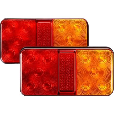 Feux Remorque LED, 2PCS Feux Arrière Remorque avec Éclairage LED, Installation Facile pour Véhicules Utilitaires et Remorques avec Vis Incluses, Tension 12-24V (1/5)