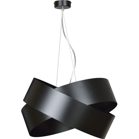 Schwarze Pendelleuchte Metall Modern Design Ø50cm Esstisch Wohnzimmer Lampe Hängend