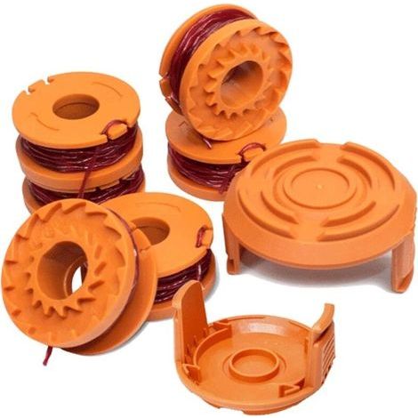 Replacement spool for WG163 WG155 WG180 lawnmowers, compatible with Worx WA0010/WA6531, automatic feed cover for weed trimmer line, TON cordless lawnmower cord (1/5)