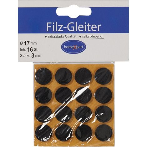 Filzgleiter 17mm Filz braun selbstkl.16 St./SB-Karte (1/2)