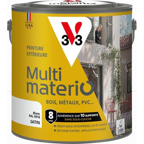 Multimaterio V33 Außenlack, Mehrkomponentenlack, seidenmattweiß, 2 Liter V33
