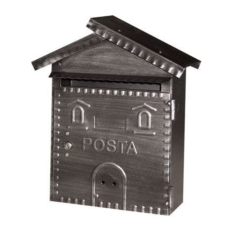 Cassetta Postale in Ferro Battuto per Esterni 22x7x35H cm col. Bronzo Martellato (1/2)