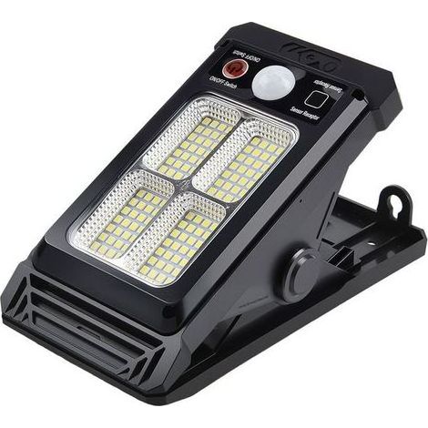 Projecteur solaire avec détecteur de mouvement - Pince de fixation, étanche, pour jardin, terrasse, allée, sécurité (1/5)