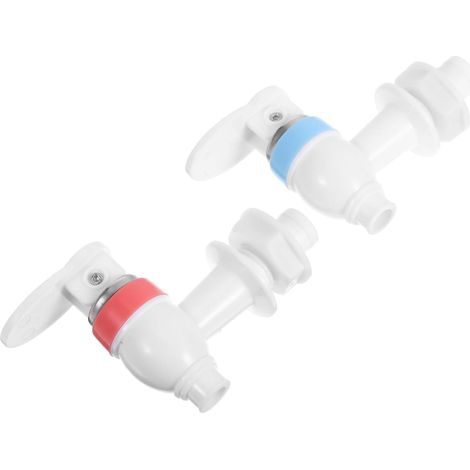 Set of 2 Plastic Hot and Cold Water Dispenser Accessories for Water Carafes and Coolers, Press-Type Design, Anti-Splash