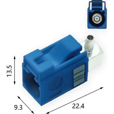 FAKRA-C-KW1.5 Kurzer C-Stecker (weiblich) für Autonavigations-GPS-Anschluss, Kupfer-HF-Stecker (1/2)