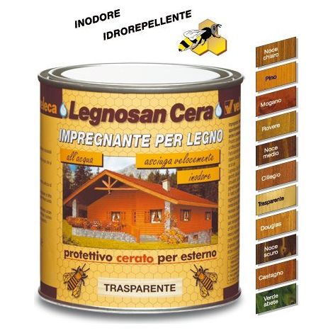 Impregnante per legno protettivo Pino cerato per esterno 750ml all'acqua Veleca