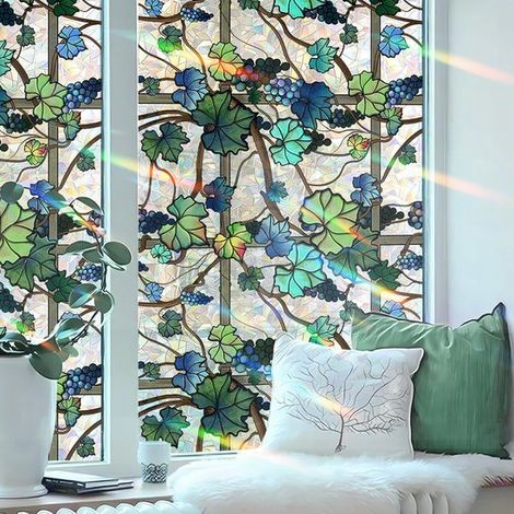 Pellicola per finestre colorata bifacciale, che unisce protezione della privacy e funzione decorativa - 45 x 100 cm (1/5)