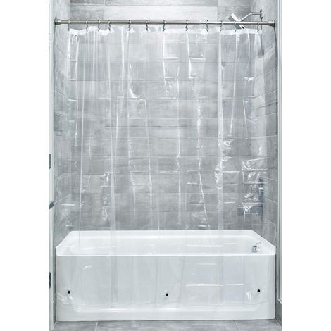 Rideau de Douche en Vinyle, Vinyle, Claire, 72-inch by 84-inch (1/5)