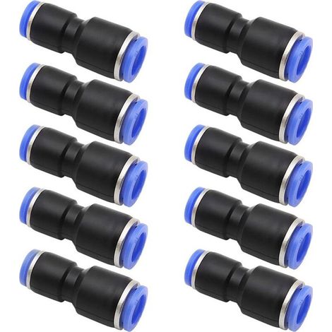 Connecteurs pneumatiques droits 6mm à 8mm – Lot de 10 pièces – Raccords rapides pour compresseur – Résistance élevée à la pression (1/5)