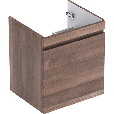 Mueble bajo lavabo Geberit Renova Plan, con un cajón y un cajón inglés: Ancho 52,6cm, Alto 58,6cm, Fondo 43,8cm, Roble / Lámina decorativa estructurada