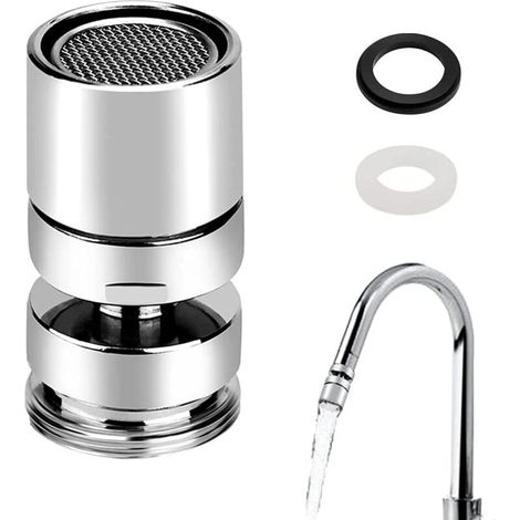 Aeratore per rubinetto girevole a 360°, filettatura femmina M22 o maschio M24, ugello in ottone per rubinetto da cucina, ugello per rubinetto a risparmio idrico per bagno con adattatore da 22 mm a 24 