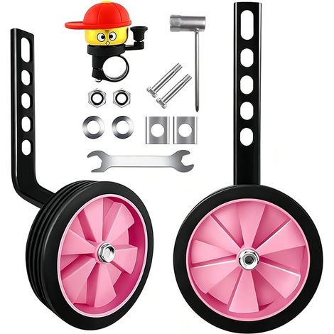 Stabilisateurs de vélo, stabilisateurs pour vélo enfant, stabilisateurs de vélo, roues auxiliaires pour enfants, roues d'apprentissage pour vélo, stabilisateurs pour vélos à une vitesse de 12, 14, 16, (1/5)