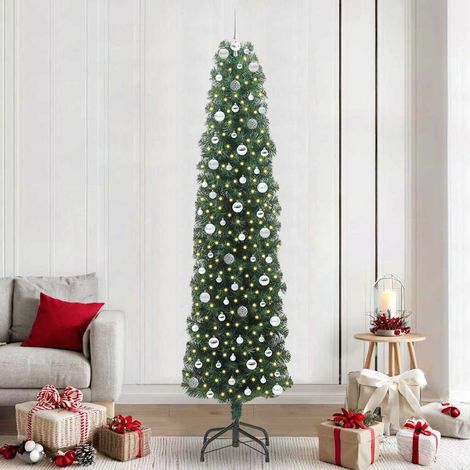Künstlicher Weihnachtsbaum mit 300 LEDs mit Ständer Grün 240 cm (1/5)