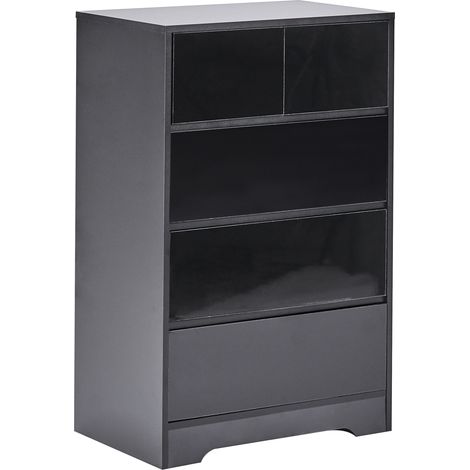 Cómoda estilo escandinavo con 5 cajones MDF cajonera sala de estar negro Alberta