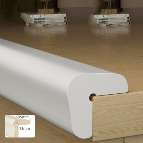 Set di 4 strisce autoadesive anticollisione per bambini, strisce protettive anticollisione per mobili, 2 m x 13 mm, grigie (1/4)