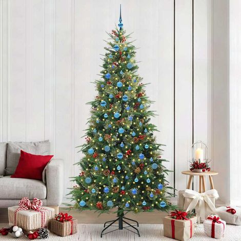 Künstlicher klappbarer Weihnachtsbaum Grün 240 cm PE und PVC