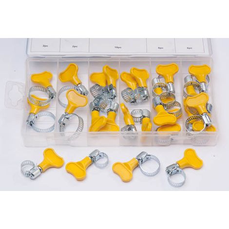 Griff Schlauchschellen, 26-teiliges Set, Edelstahl, inkl. Box (1/3)
