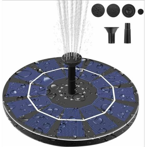 2.5W Solar Garden Fountain with 1000mAh Backup Battery, Solar Powered Water Fountain Pump for Bird Baths, Garden Ponds, and Outdoor Pools (1/5)