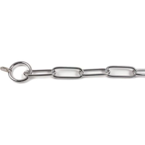 Collare a strozzo in acciaio inox a maglia lunga per cani: 65 x 4 cm collare