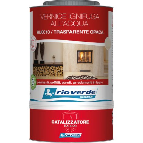 Vernice ignifuga all'acqua classe 1 trasparente ru0010-rz0020 da 3 lt rio verde (1/2)