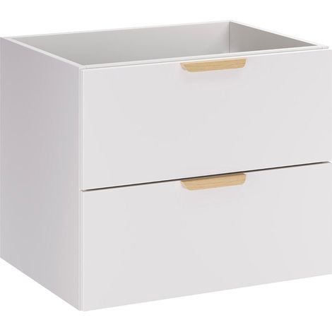 Waschtischunterschrank 60cm Oria mit 2 Schubladen, Weiß (1/5)