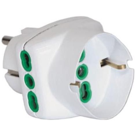 Adattatore Spina Schuko FME 82230 con 2 Prese Bipasso e 1 Bipasso/Schuko