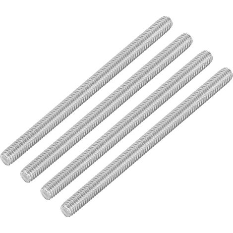 4Pcs Tiges Filetées Entièrement, M6 x 90mm Acier Inoxydable 304 Goujons de Barre Filetée à Droite Pas de Filetage M6-1 pour l'Assemblage de Machines de Meubles