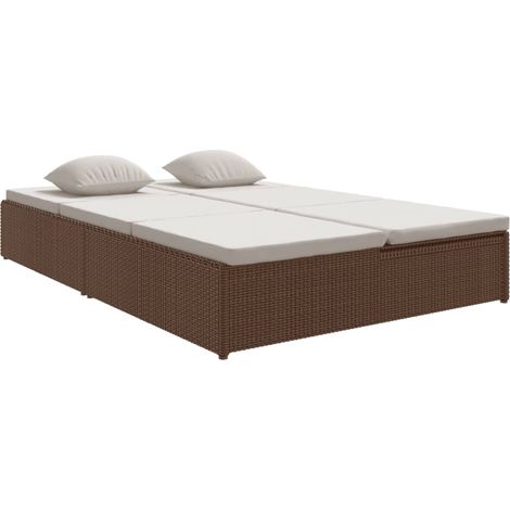 Maison Exclusive - Lettino Prendisole Reclinabile con Cuscini Polyrattan Marrone
