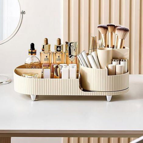 Organizzatore di bellezza girevole a 360° per riporre il trucco in bagno e in camera da letto. (1/5)
