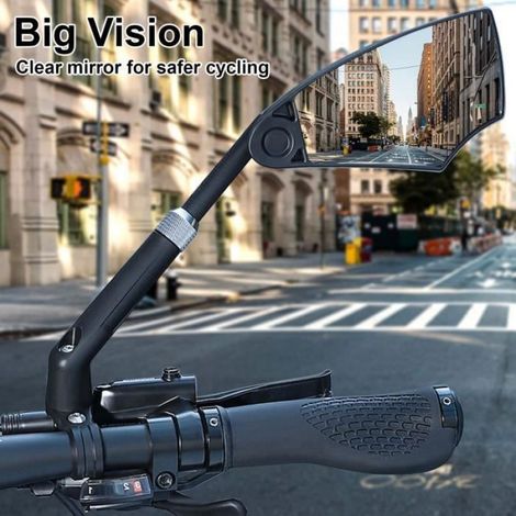 Rétroviseur Vélo HD, 360° Rotatif Miroirs de Vélo Rétroviseurs de Electrique pour 20-23mm(Gauche) Étiquette (1/4)