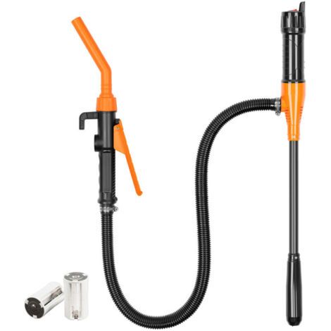 Pompe à essence électrique à piles - Pompe à siphon - Pompe à batterie - Pompe à bidon - Pompe d'aspiration automatique pour essence (orange)(Piles non incluses) (1/5)