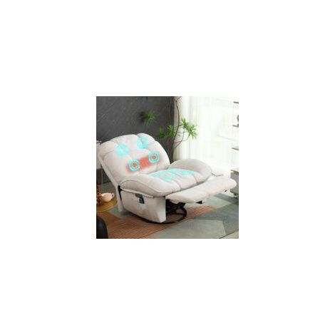 Fauteuil de massage électrique inclinable, 8 points de massage, chauffage 30°, ports Type-C et USB, poche latérale, rotation 270° (1/5)