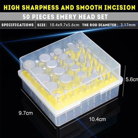 Lot de 50 fraises diamantées pour outil rotatif Dremel Odipie (1/4)