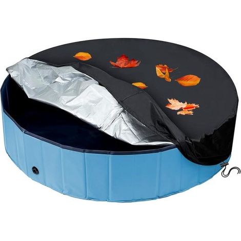 Runde Poolabdeckung – wasserdichte Abdeckung – schützt den Pool – wasser- und staubdicht – 160 x 30 cm – schwarz (1/5)