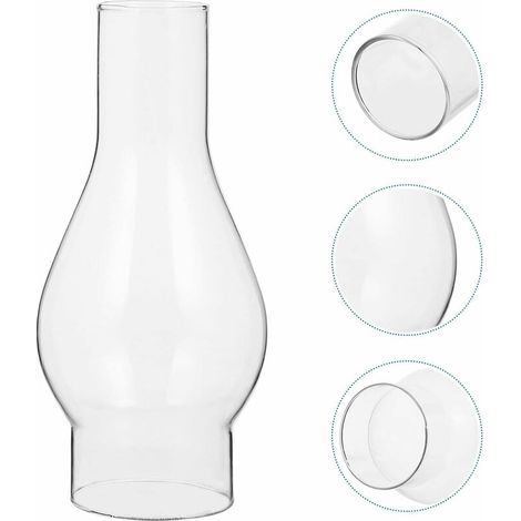 Clear Glass Lampshade for Oil Lamp, Oil Lamp Glass Fireplace, Kerosene Lamp Lampshade, Replaceable Accessories (Size : Small)