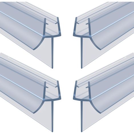 Joint de Douche pour Paroi en Verre, 30CM 4PCS Barrière de Douche, Joint Porte Douche pour Vitre 4-6mm, Joint d'Étanchéité Cabine Douche Barrière Pliable, PVC Extra-épais (Transparent) (1/5)