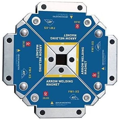 Aimant Soudure, 4 PCS Soudure Aimant Force de Maintien 13kg de Soudure Equerre de Support Positionneur Magnétique 45 ° 90 ° 135° Outils de Localisation Auxiliaires Multi-Angles (1/5)