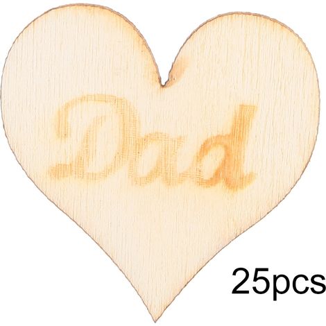 Ornements En Bois Forme Coeur - Décoration Artisanale Mariage Fête - Lot De 25 Pièces (1/5)