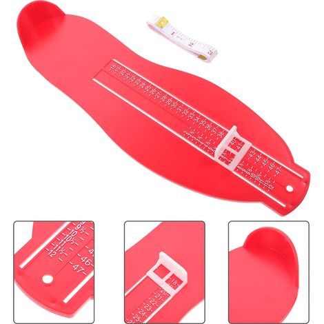 GROOFOO Appareil de Mesure de la Taille des Chaussures, Mesure du Pied au Royaume-Uni/UE Appareil de Mesure de Chaussures pour Enfants/Adultes avec Ruban à Mesurer Rouge (1/3)