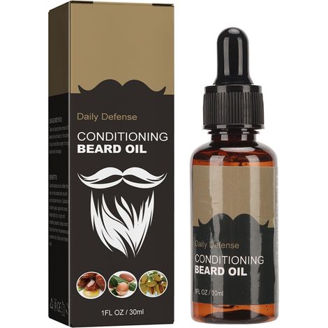 Huile à barbe East Moon pour hommes - Fortifie les poils, hydrate, adoucit et lisse la barbe, répare les frisottis (1/5)
