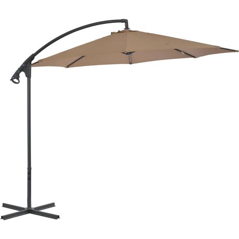 Ampelschirm mit Stahl-Mast 300 cm Taupe