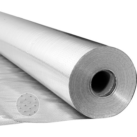 Isolant thermique double réfléchissant, 38,1 x 1,22 m, rouleau d'isolation barrière radiante en tissu tissé perforé, 0,15 mm, feuille en aluminium double face, pour portes de garage, fenêtres (1/5)