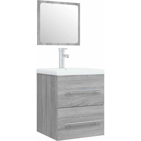 Maison Exclusive - Meuble lavabo avec bassin intégré Sonoma gris Bois d'ingénierie (1/5)