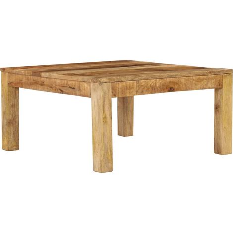 Les Tendances – Table basse carrée en manguier massif clair 80x80x40 cm – Élégance naturelle et surface généreuse – Idéal pour salon moderne (1/5)
