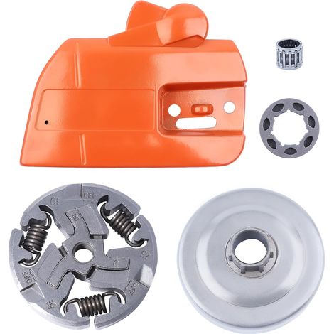 Couverture de frein d'embrayage de tronçonneuse Adefol 5 pcs pour Husqvarna 359 357 Pièces de remplacement avec tambour d'embrayage 3/8" 7T, ensemble d'embrayage, roue dentée, roulement à aiguilles po (1/5)
