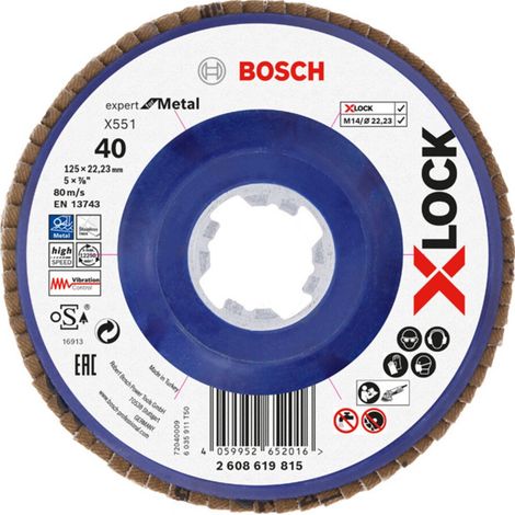 Bosch X-LOCK-Fächerschleifscheibe X551, Expert for Metal, K: 40, 125 mm - 2608619815 (1/5)