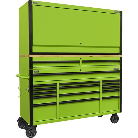 Superline Pro 15 Drawer 1549mm Mobile Trolley With Wooden Worktop and Hutch and (1/5)
